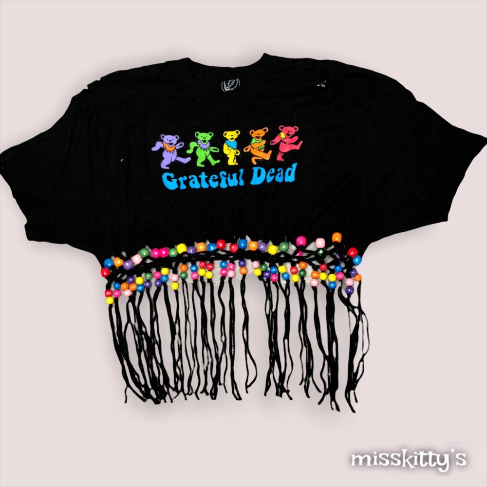 Grateful Dead Beaded Crop